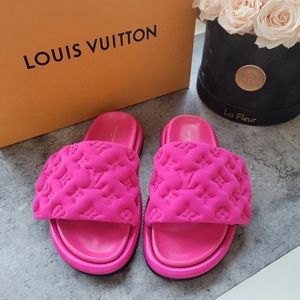 Louis Vuitton Pool Mule Slides Hot Pink Fuchsia